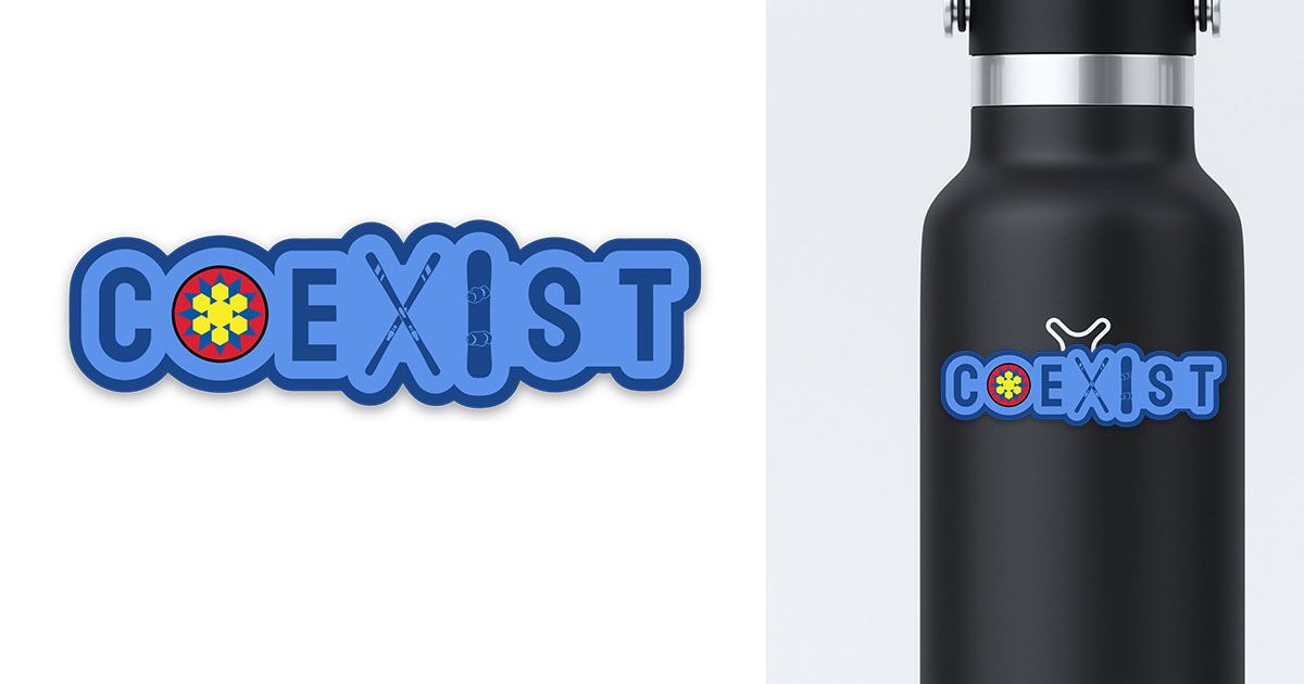 Brighton Ski Resort Coexist Sticker