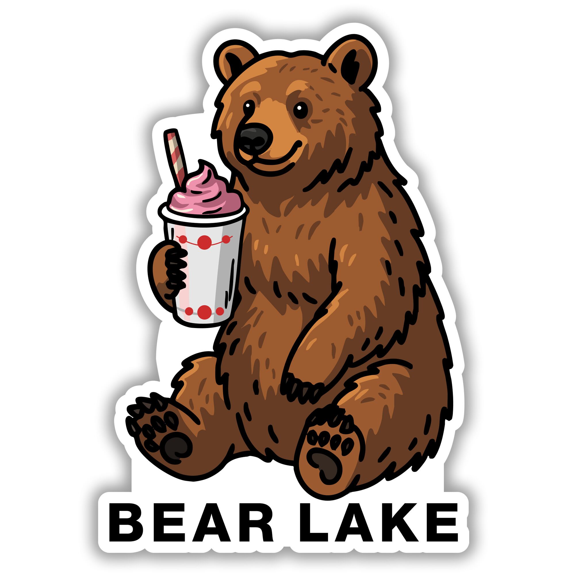 Sticker of a Bear Lake shake bear