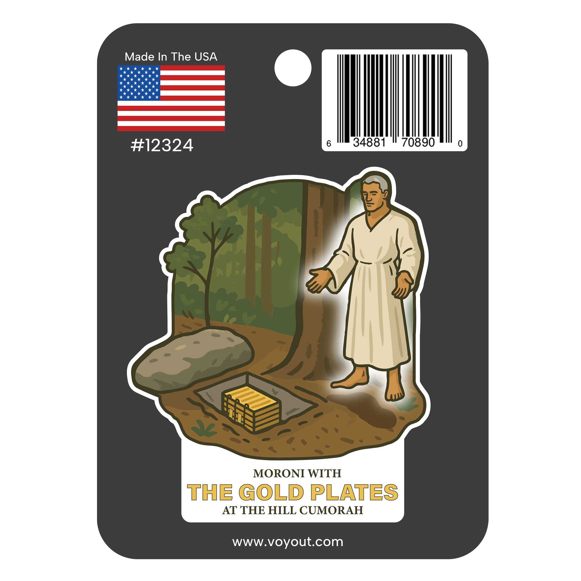 Moroni Sticker with gold plates UPC