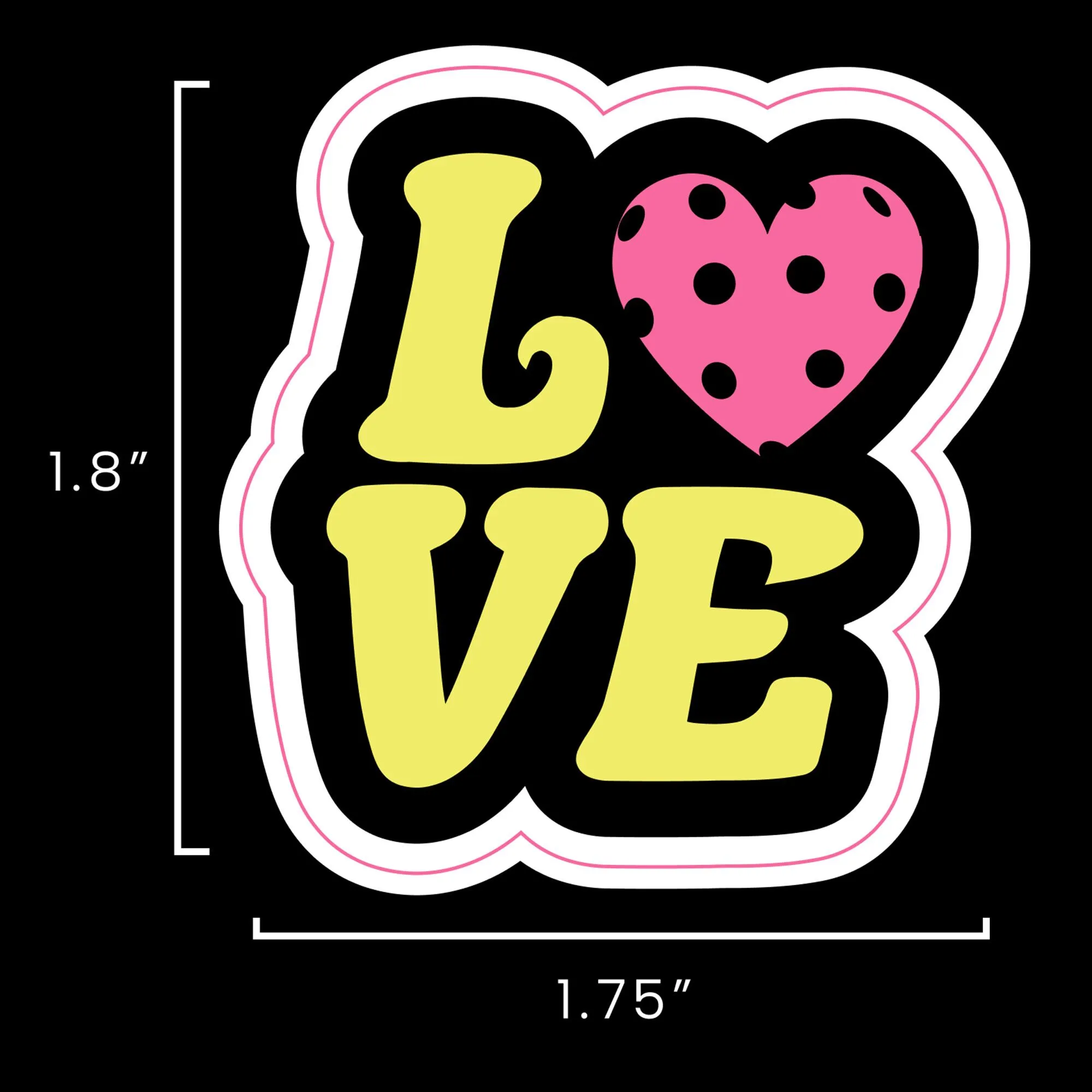Love pickleball sticker womens pink