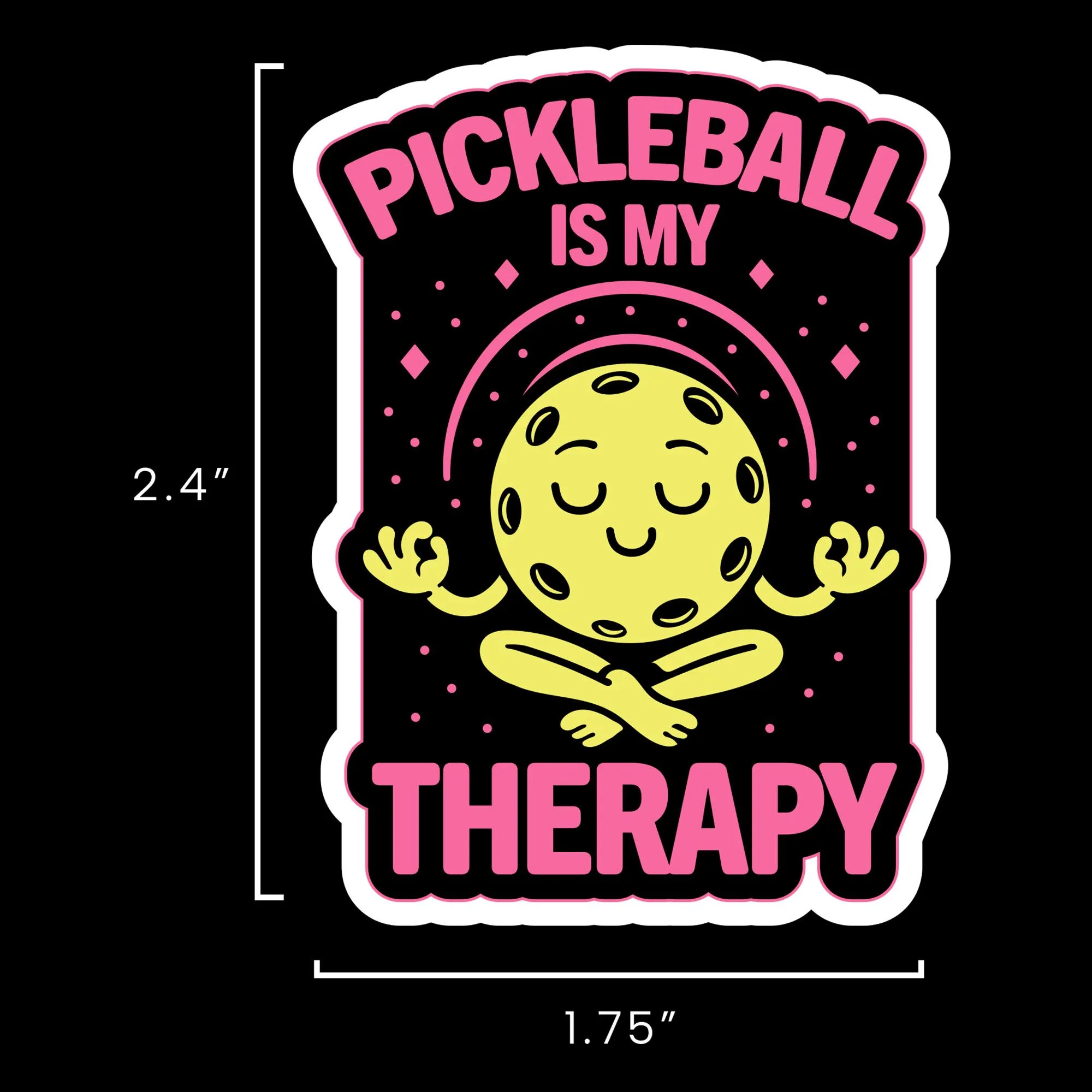Pickleball is my therapy sticker women's