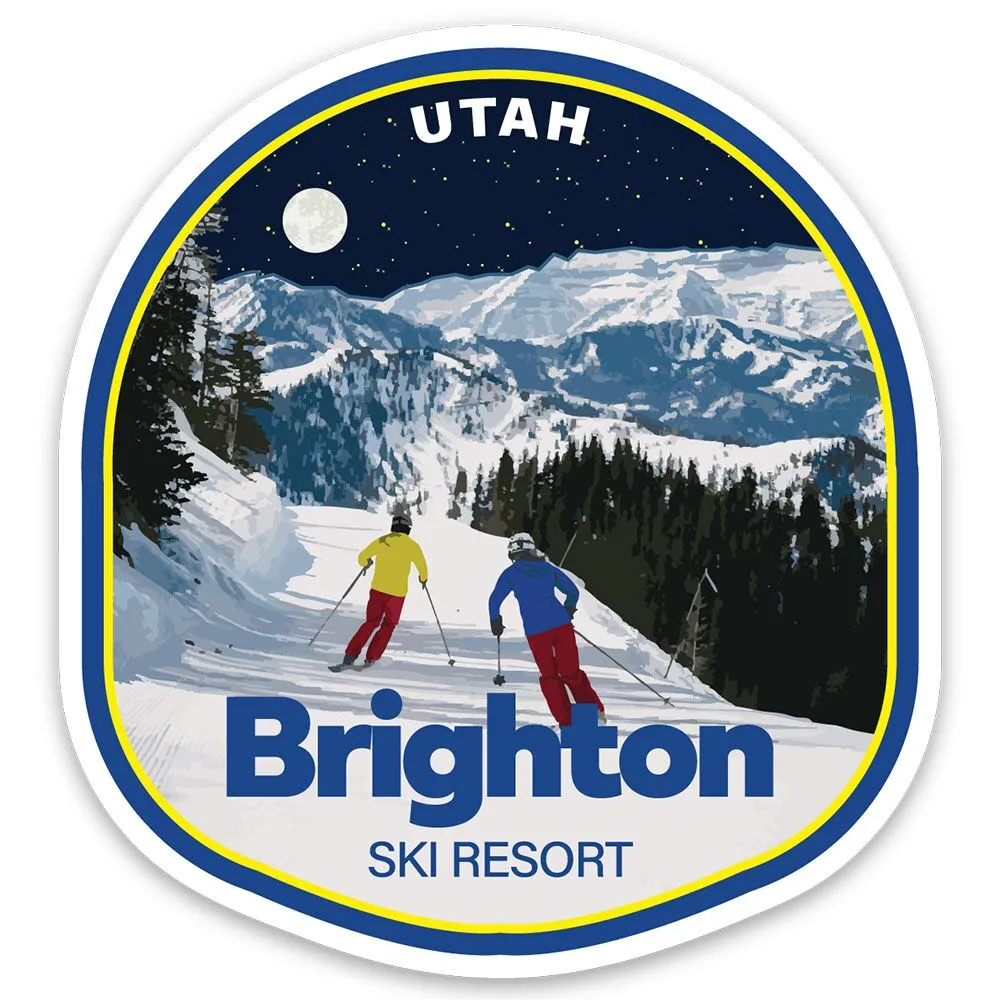 Brighton Ski Resort Sticker Night Skiing