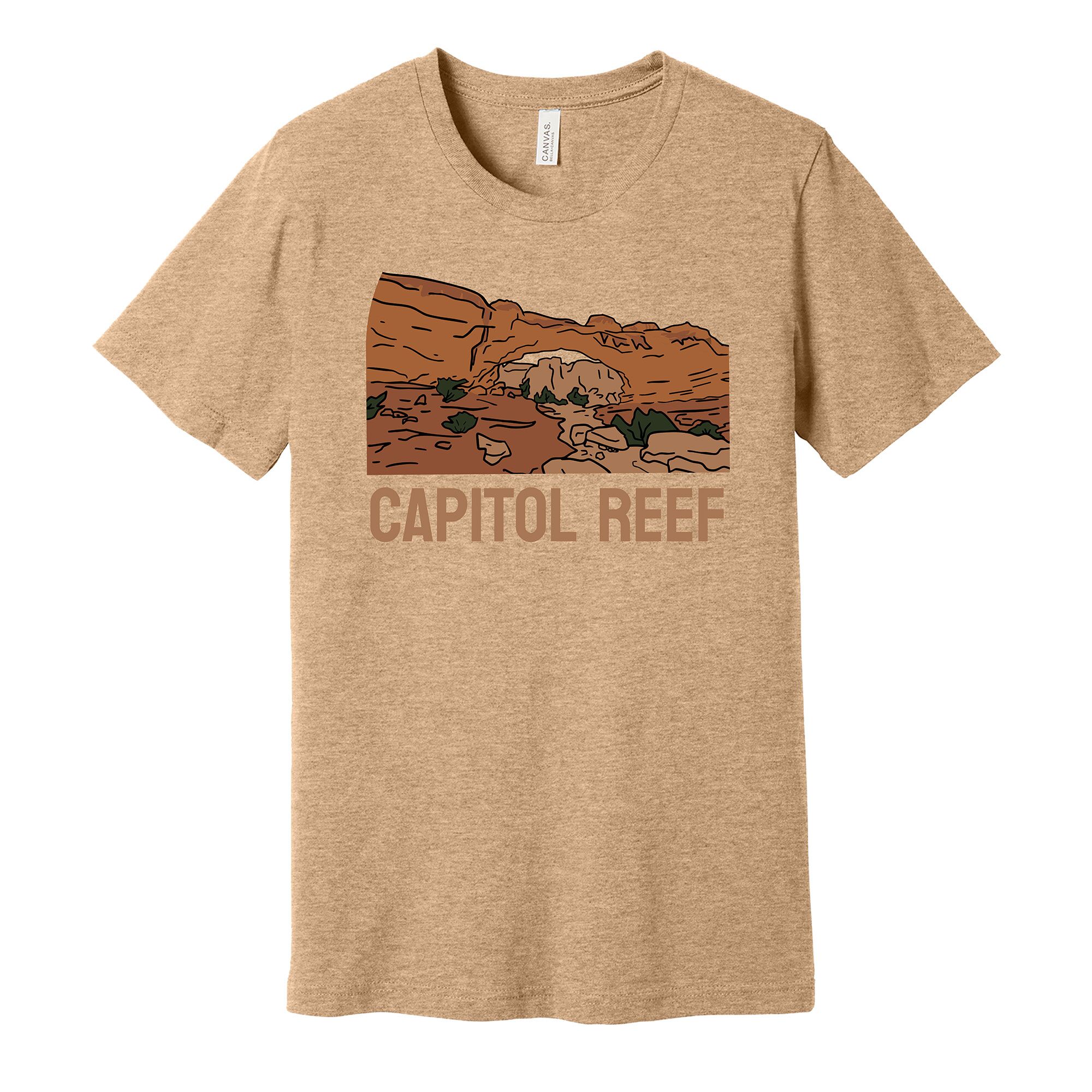 Capitol Reef National Park Shirt Hickman's Bridge Heather Sand
