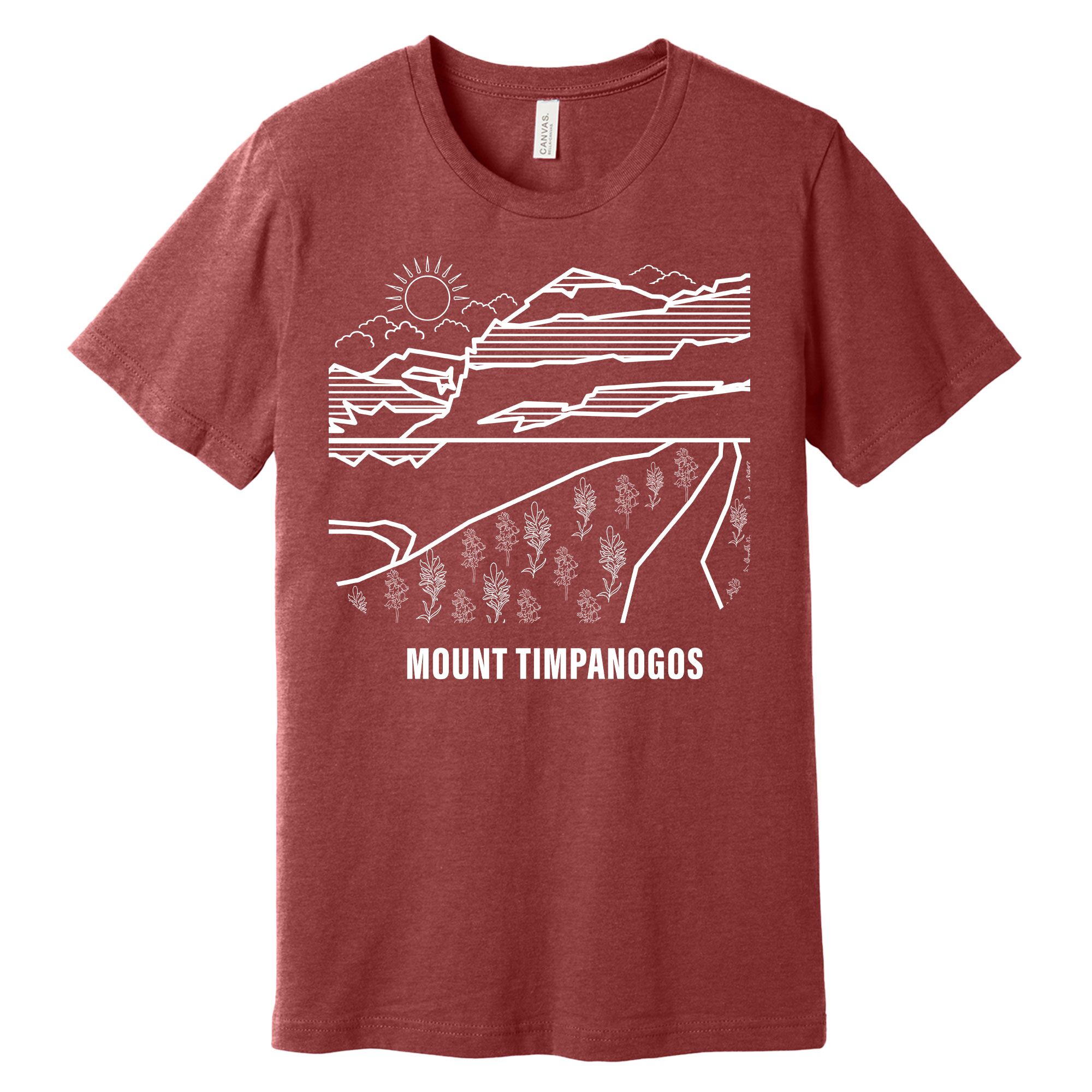 Mount Timpanogos T Shirt Heather Red Canvas