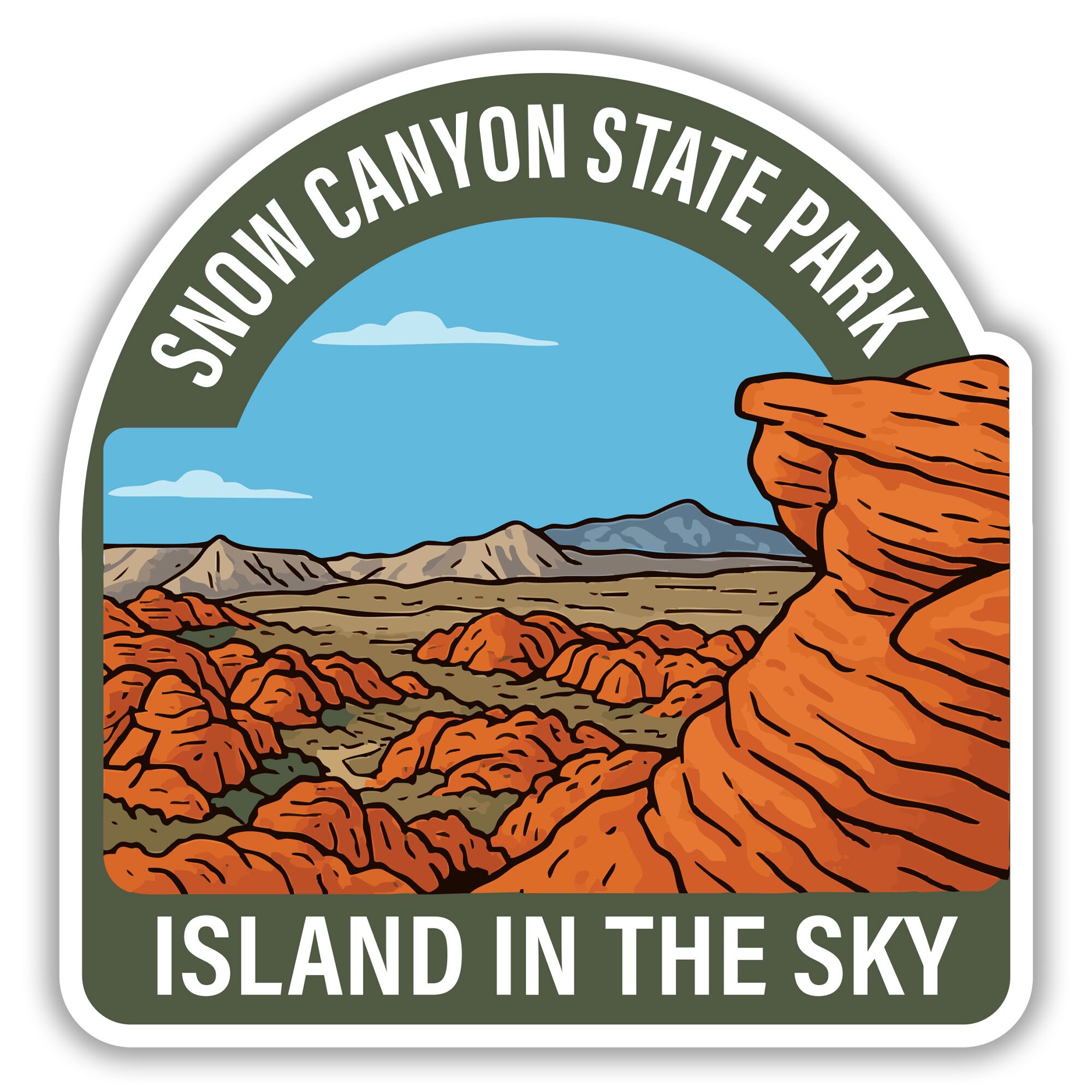 Snow Canyon sticker featuring the view from Island in the Sky