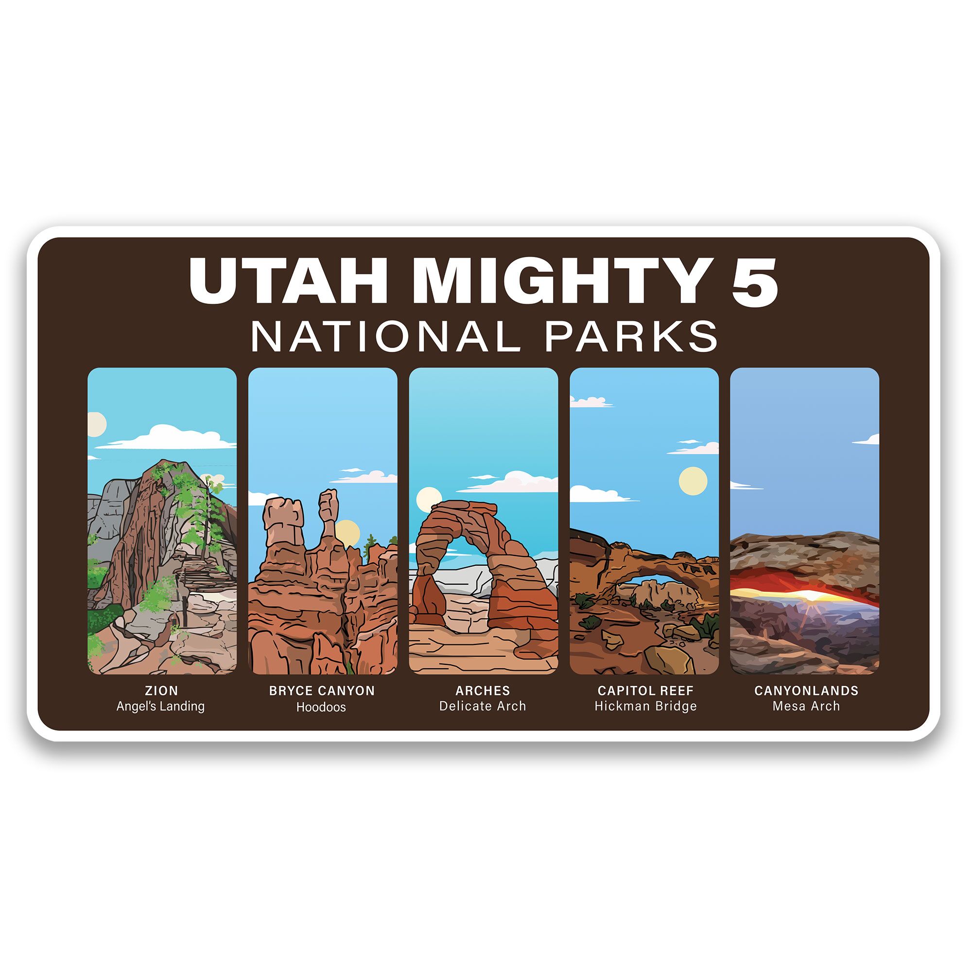 Utah Mighty 5 Sticker