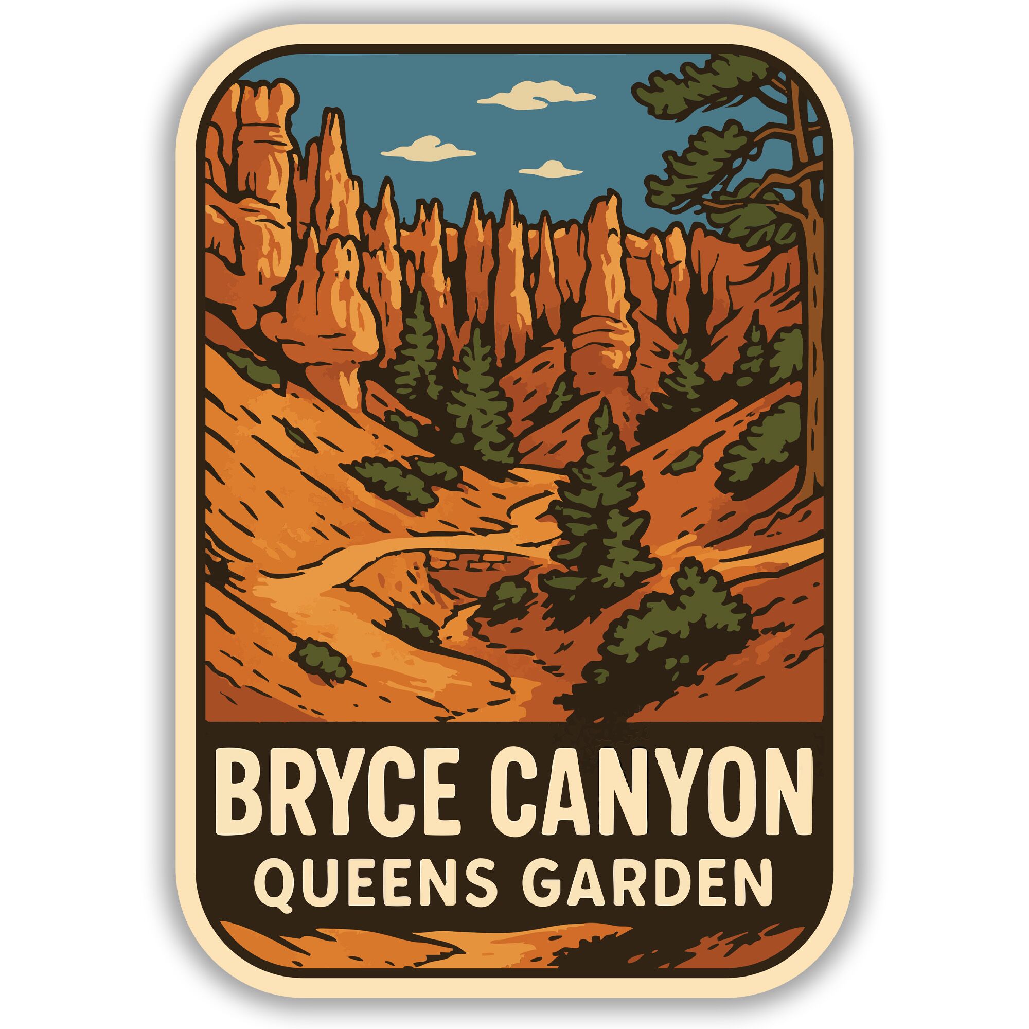 Bryce Canyon Sticker of Queens Garden