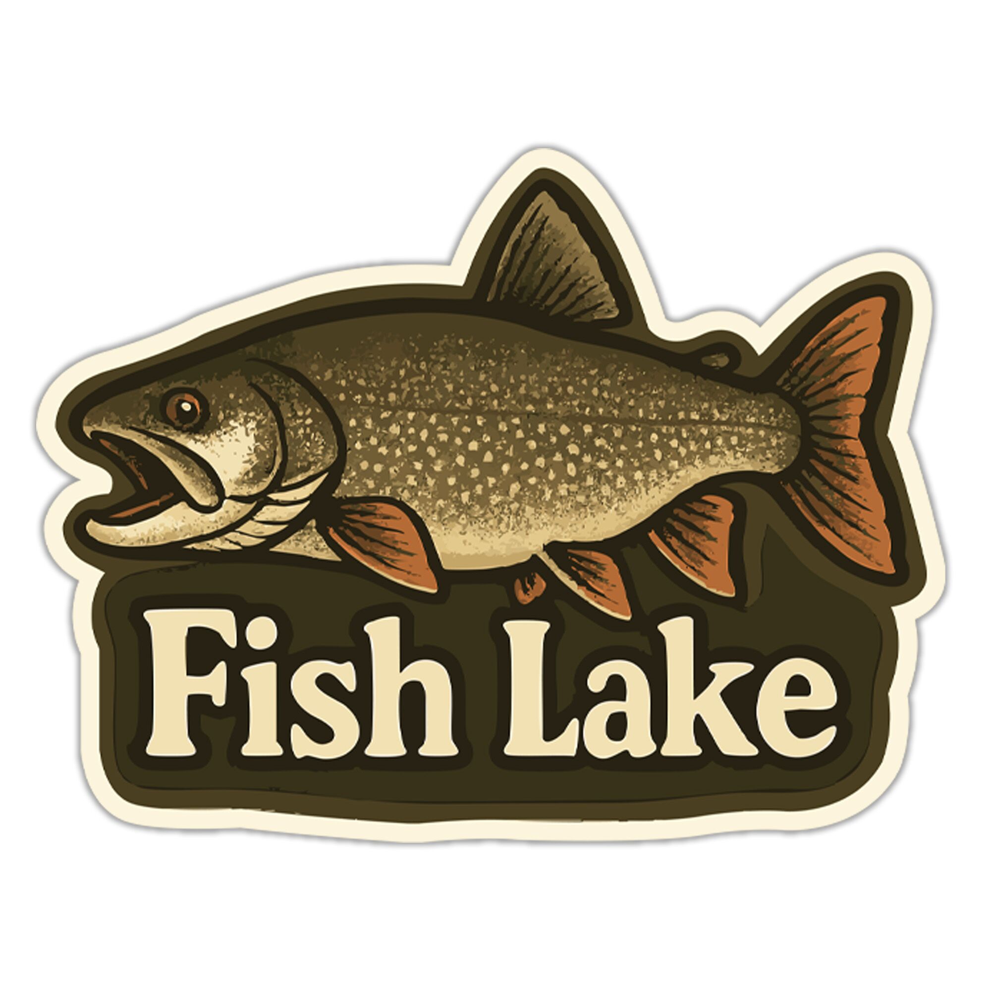 Fish Lake sticker featuring an iconic trout