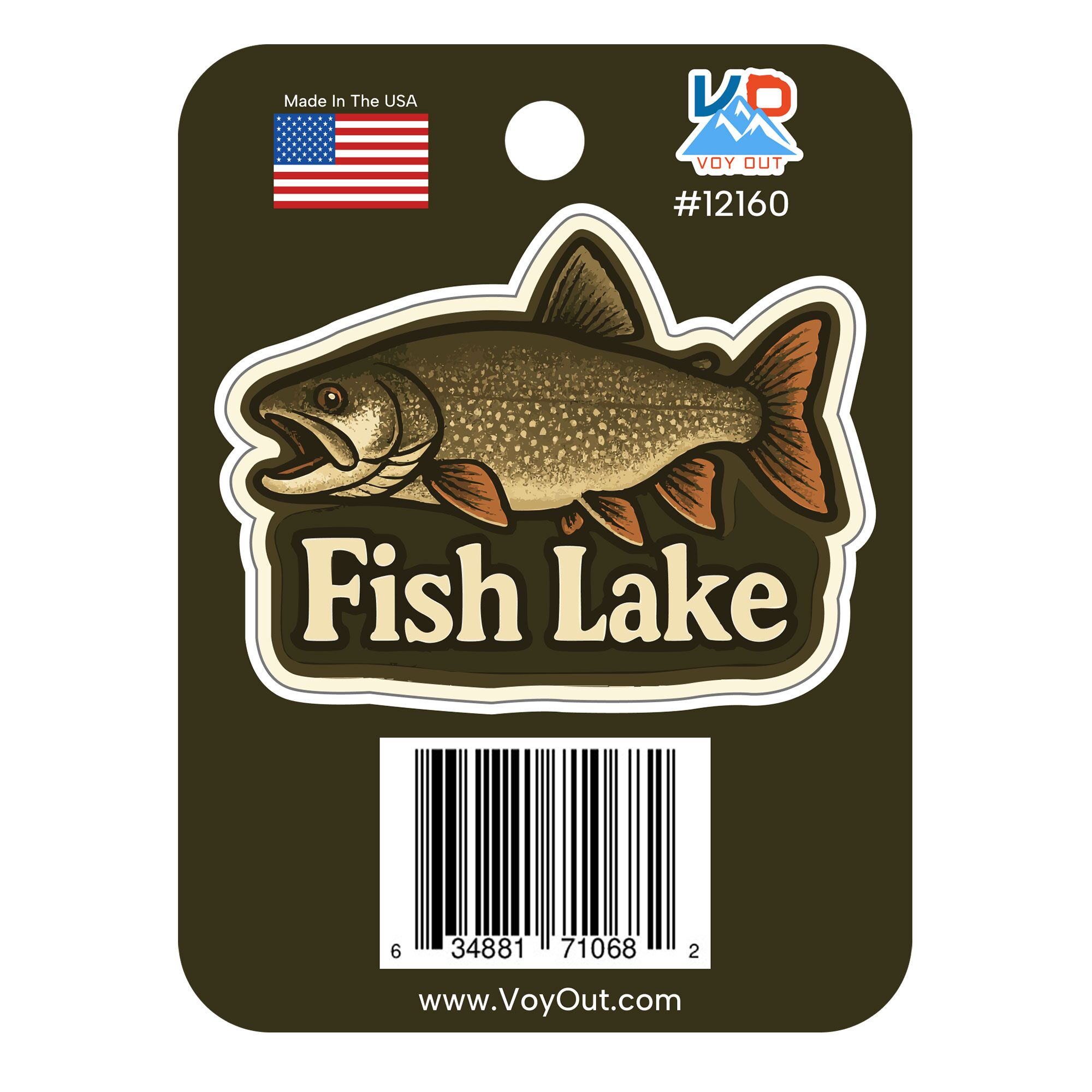 Fish Lake sticker trout UPC