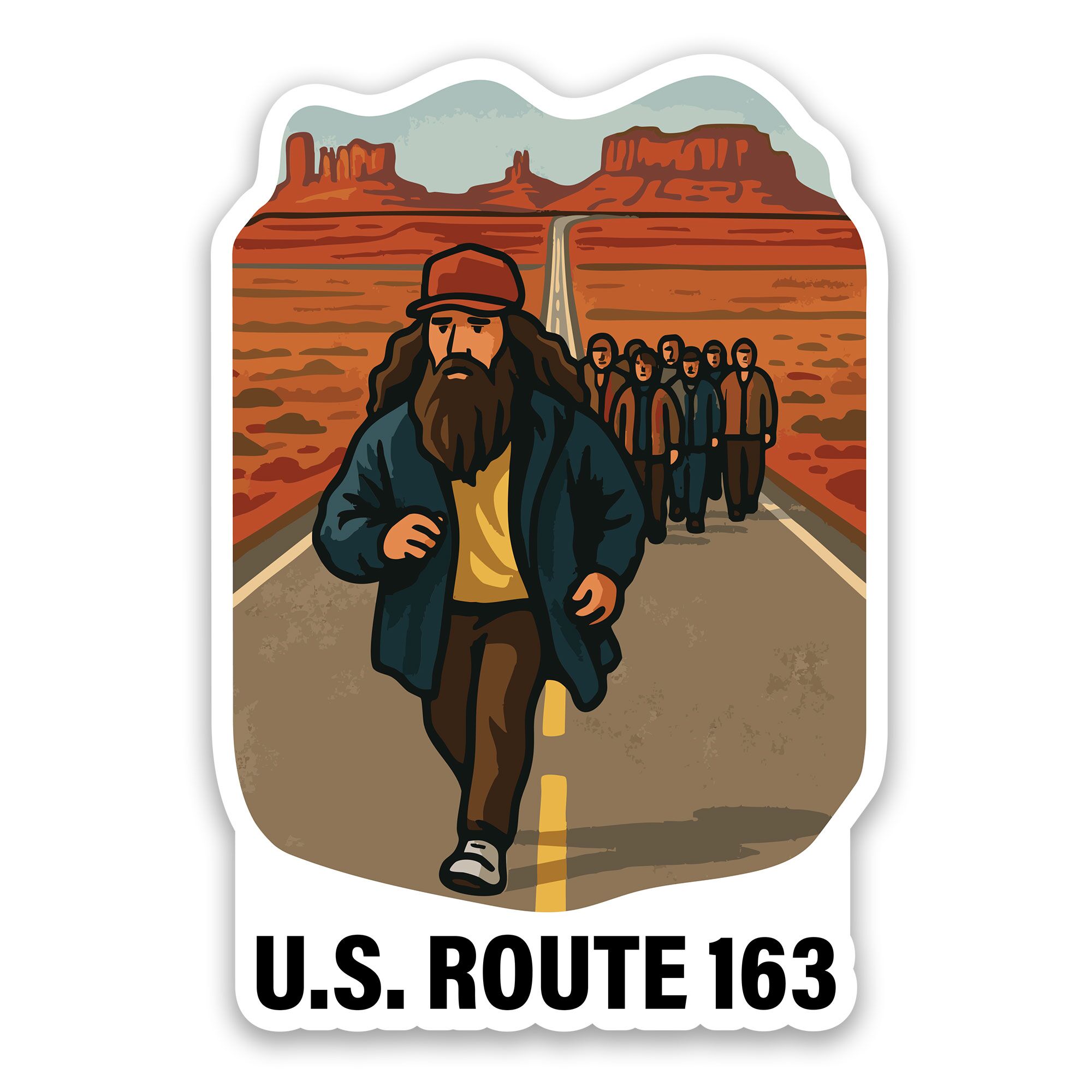 Forrest Gump Sticker Highway 163