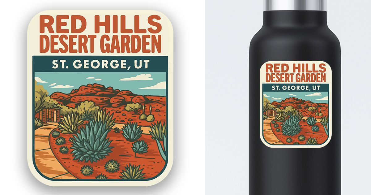 Red Hills Desert Garden Sticker - Image 2