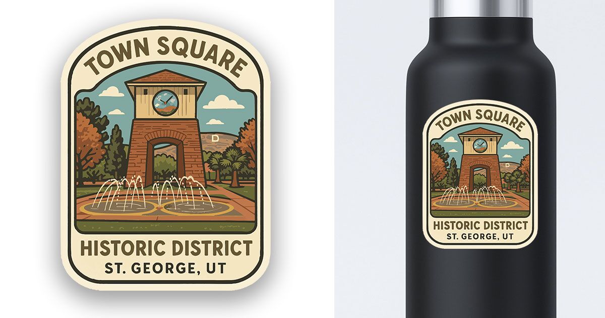 St George Utah Sticker Town Square Historic District