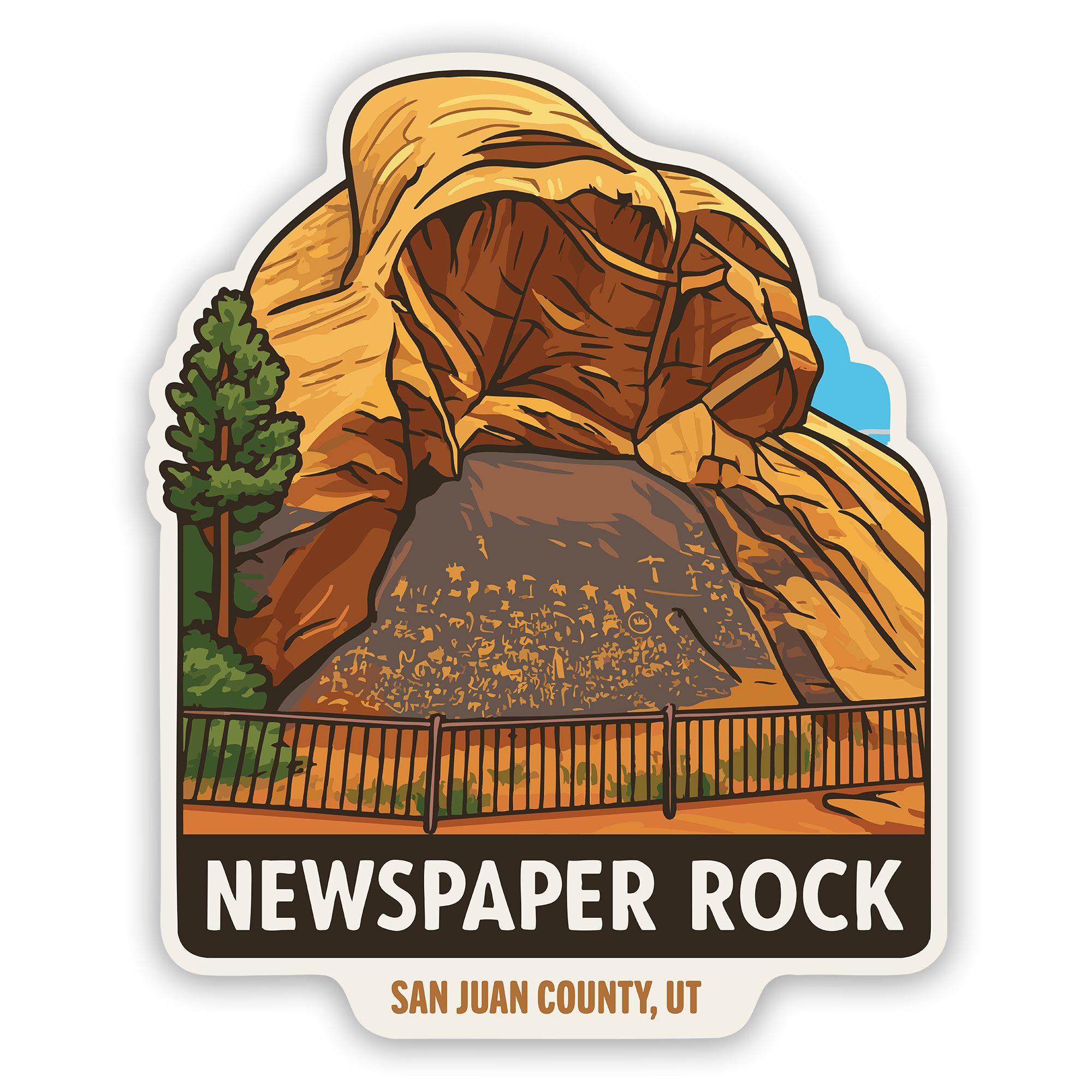 Newspaper rock sticker Utah