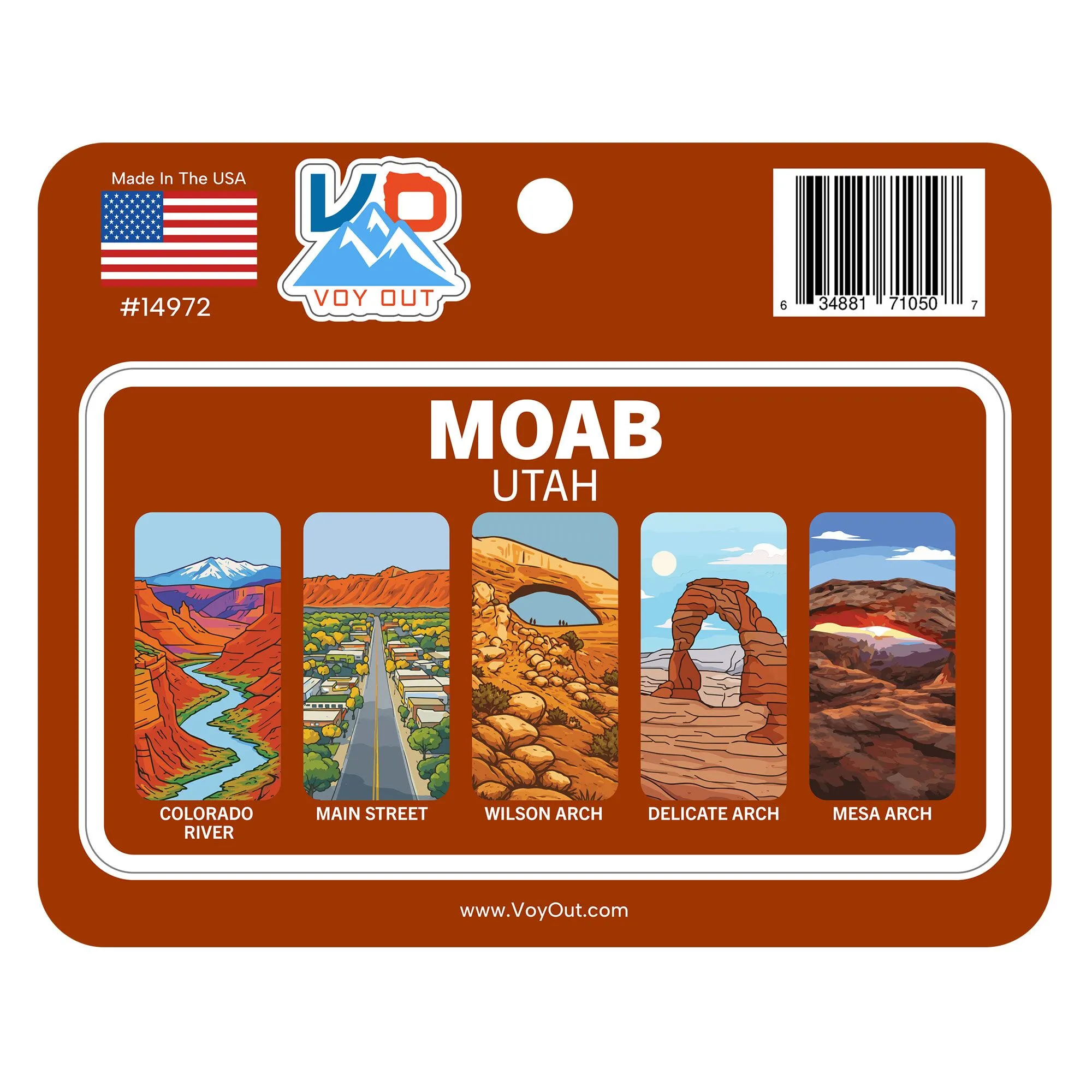 Moab Utah Sticker with multiple locations UPC