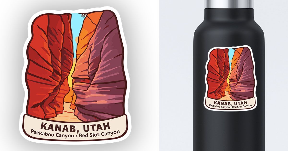 Peekabo Red Slot Canyon Kanab Sticker preview