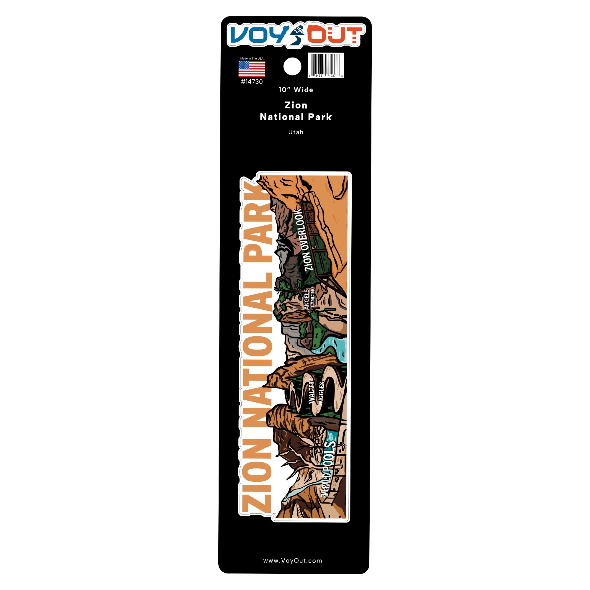Zion National Park Water Bottle sticker wrap UPC