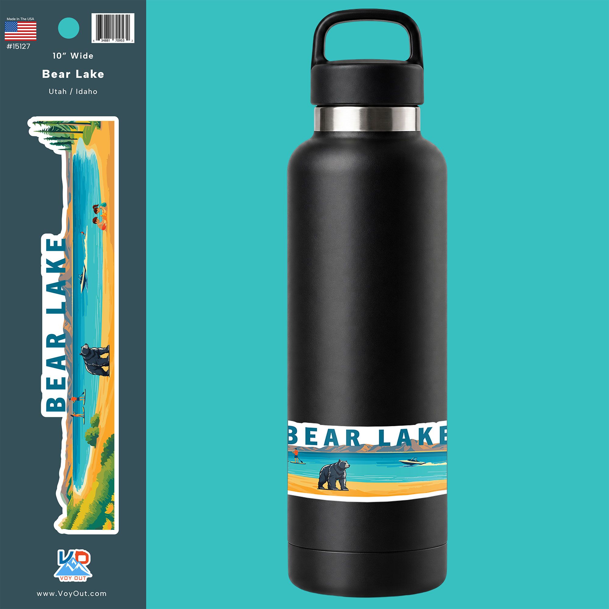 Bear Lake Sticker Water Bottle Wrap