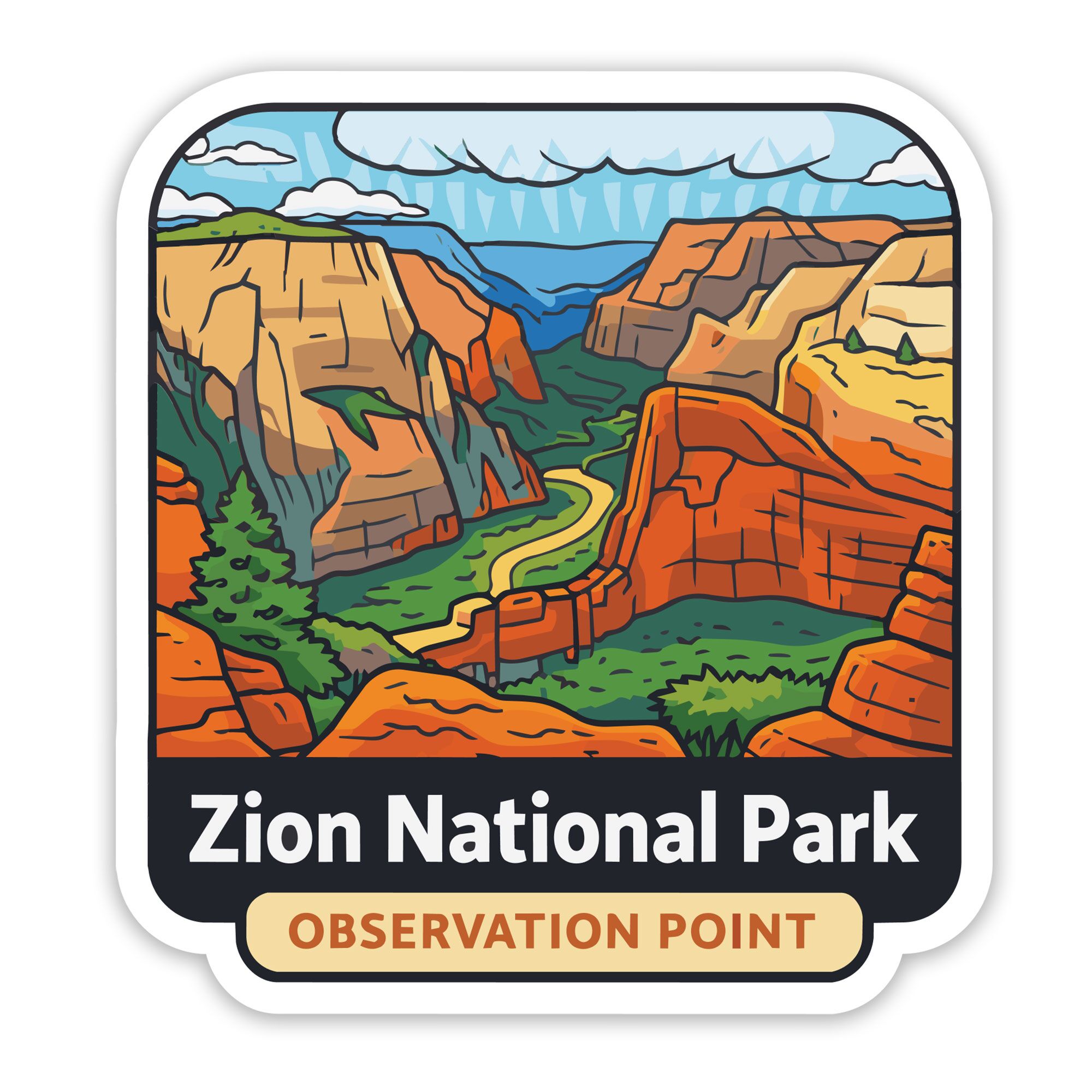 Zion National Park Sticker Observation Point
