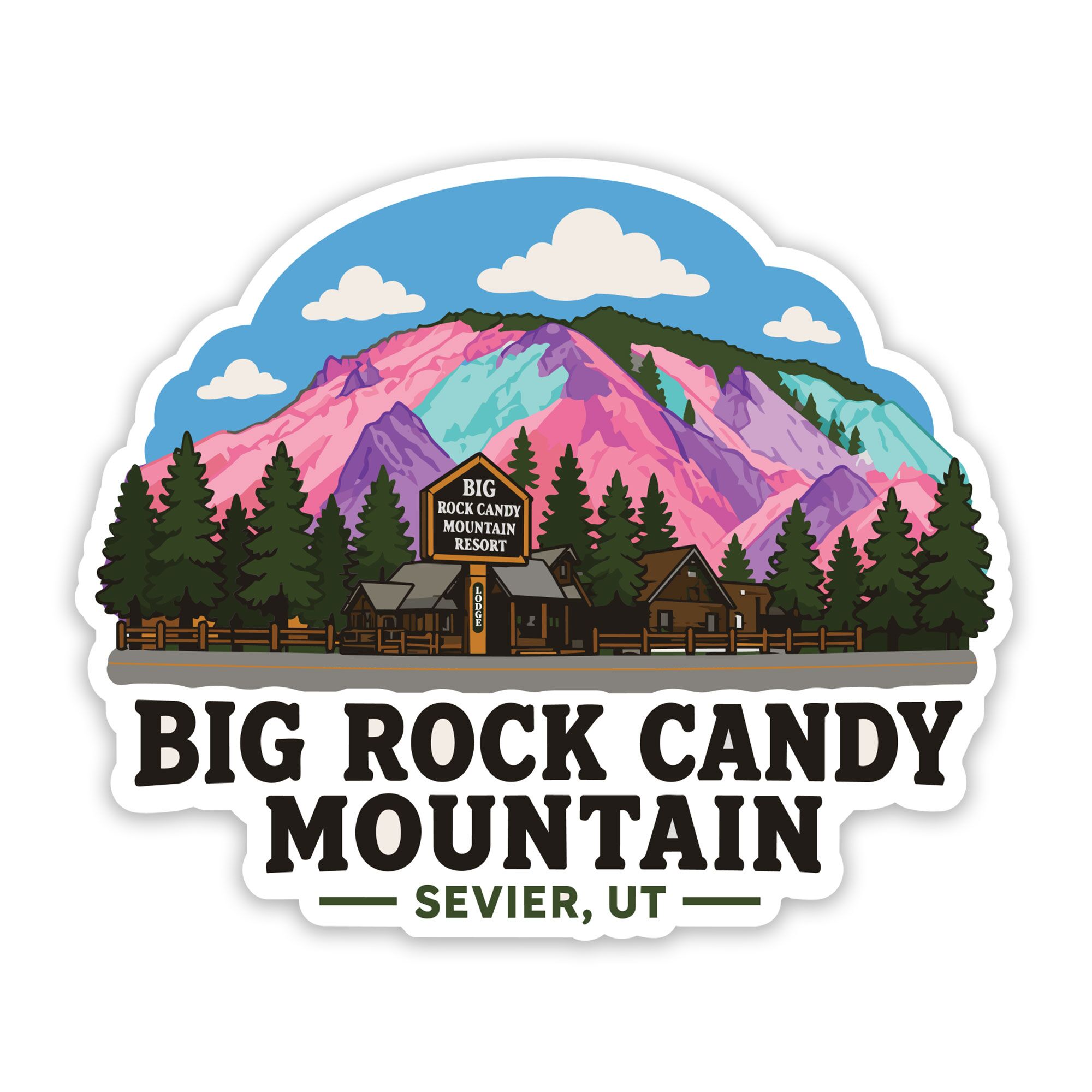 Big Rock Candy Mountain Sticker colorful