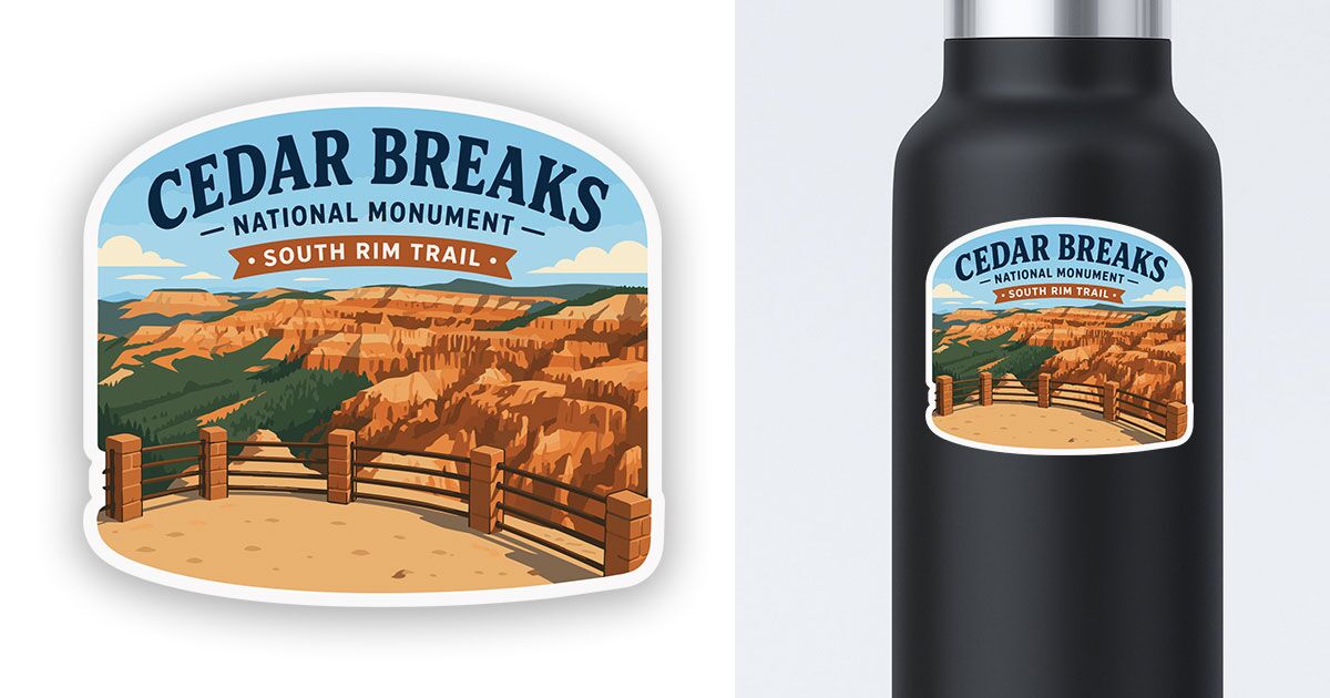 Vinyl sticker. Dishwasher safe. Cedar Breaks sticker of South Rim Trail. Great for water bottles, coolers, laptops, and any smooth flat surface preview