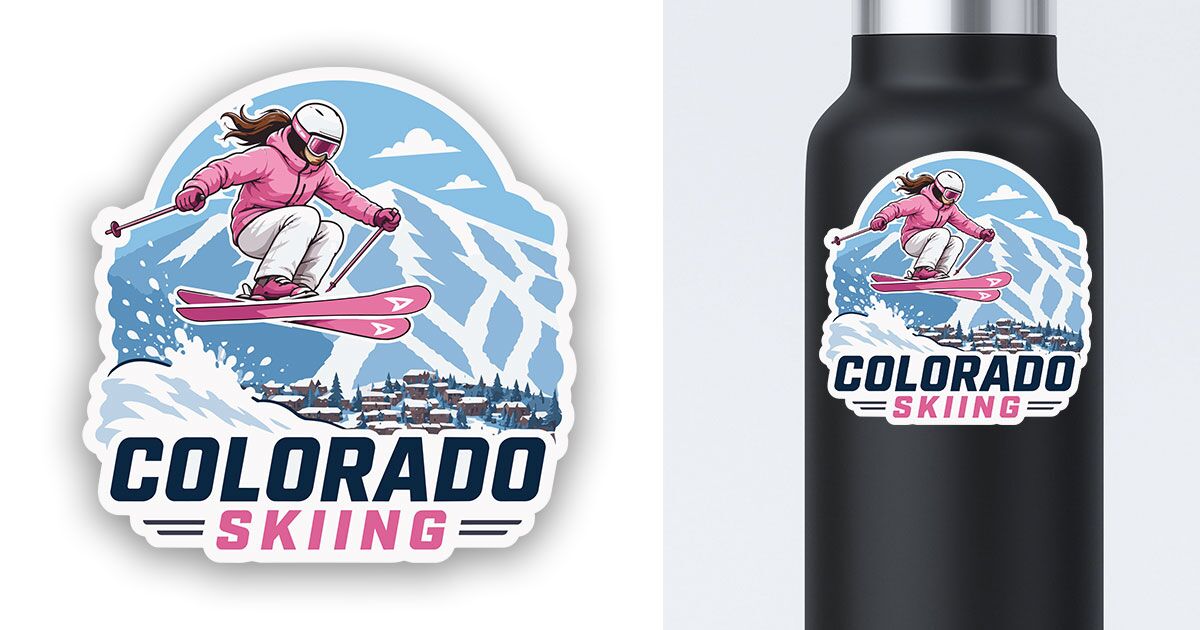 Colorado Skiing Women's Sticker Preview