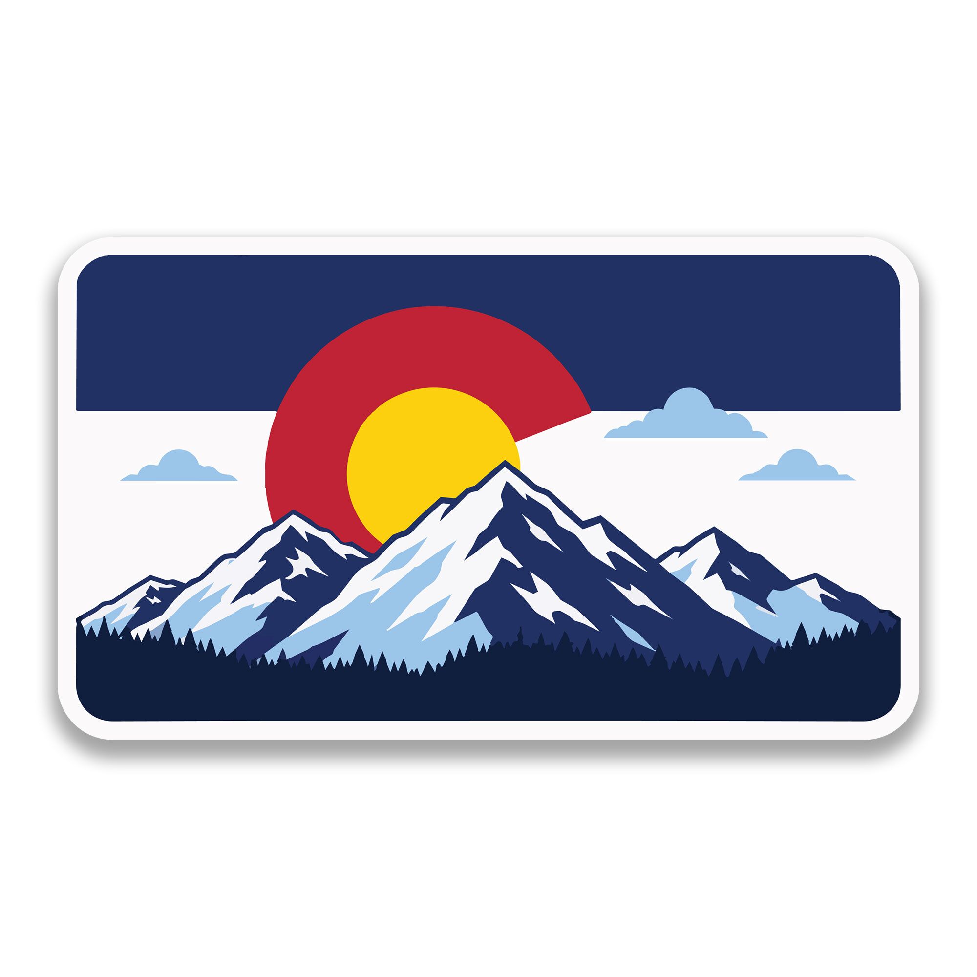 Colorado State Flag Sticker with Landscapes