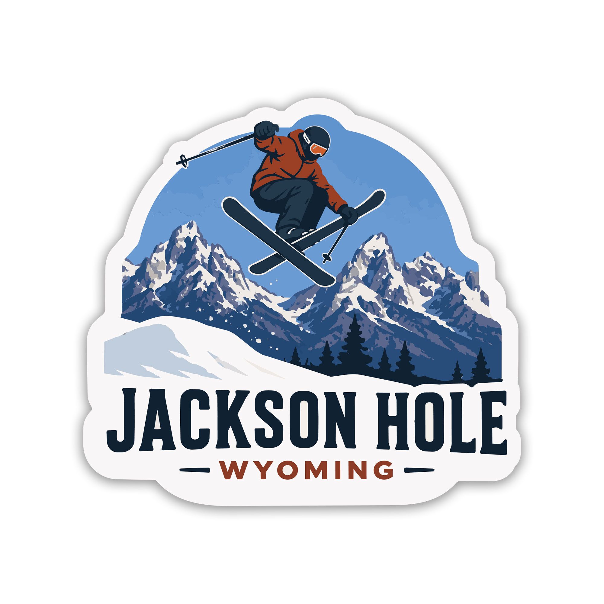 Jackson Hole Wyoming Sticker Skiing