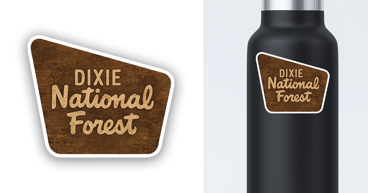 Dixie National Forest Sign Sticker Preview