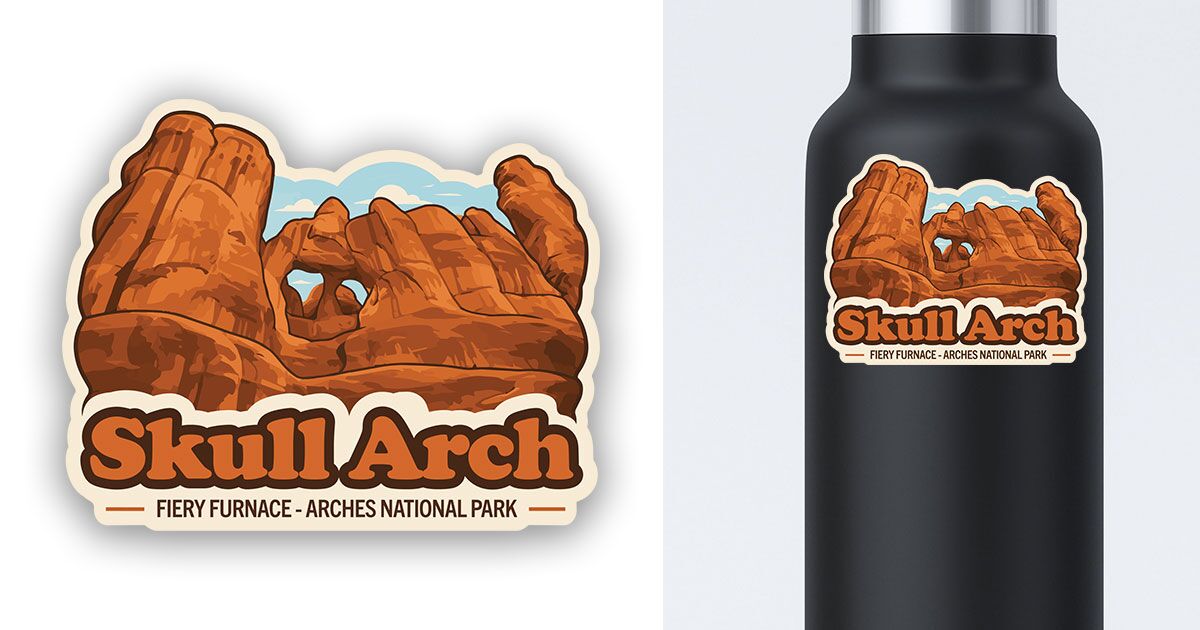 Fiery Furnace Sticker of Skull Arch in Arches National Park Preview