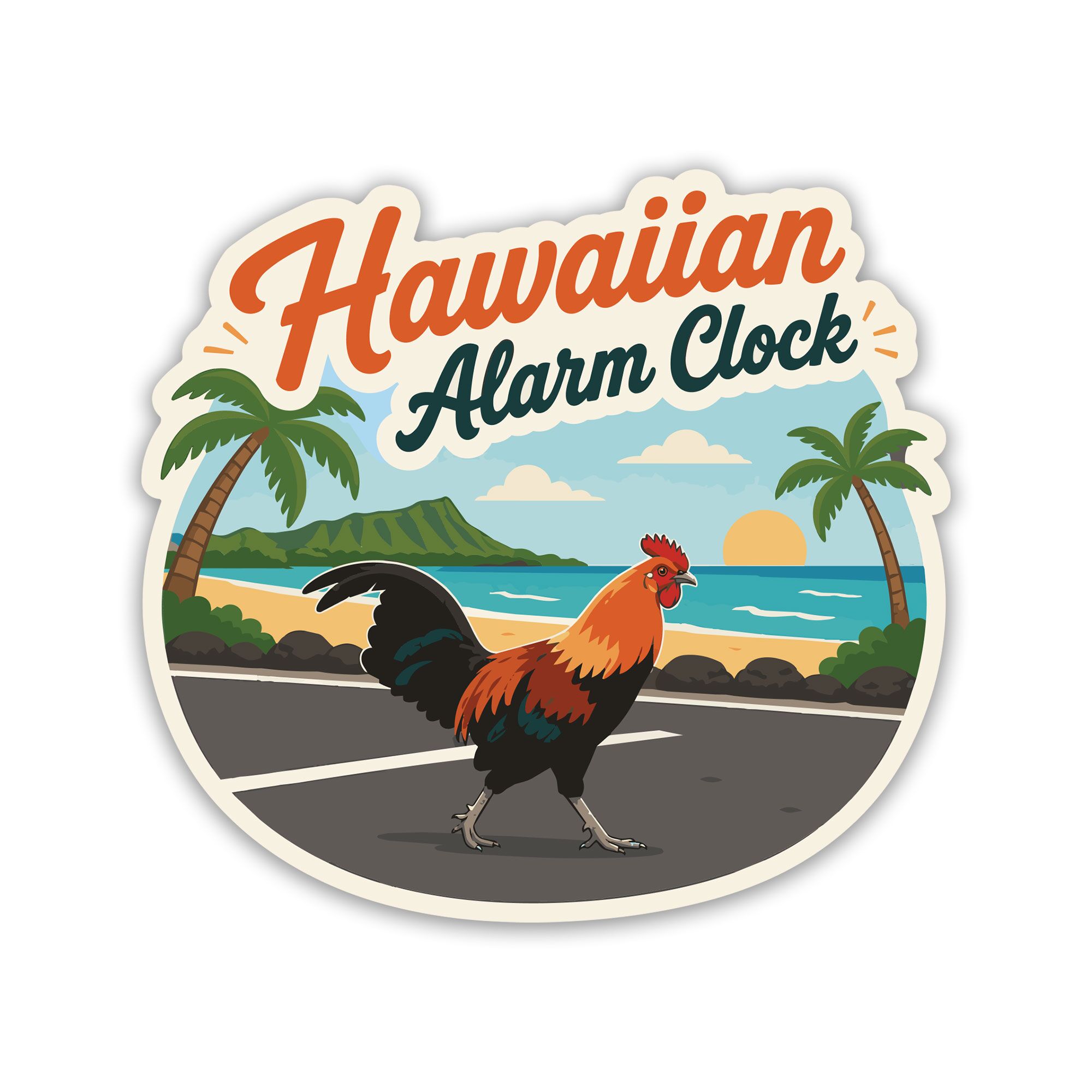 Hawaii Rooster Sticker