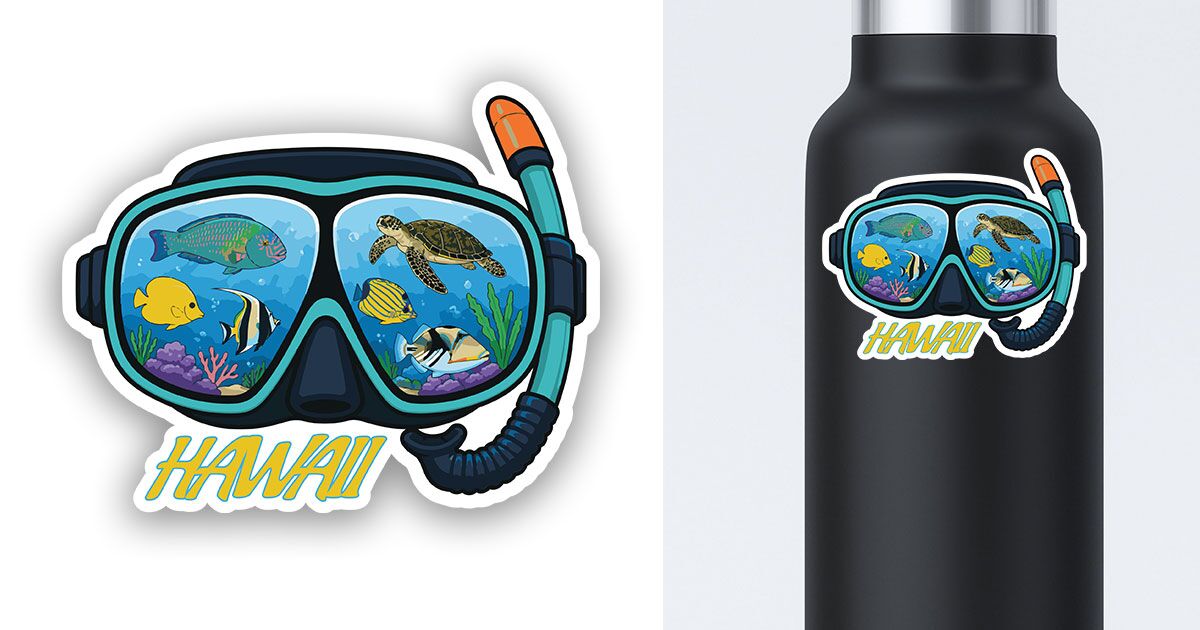 Hawaii Snorkeling sticker Preview