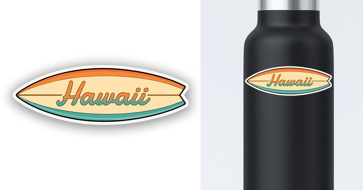 Hawaii sticker of Surfboard Preview