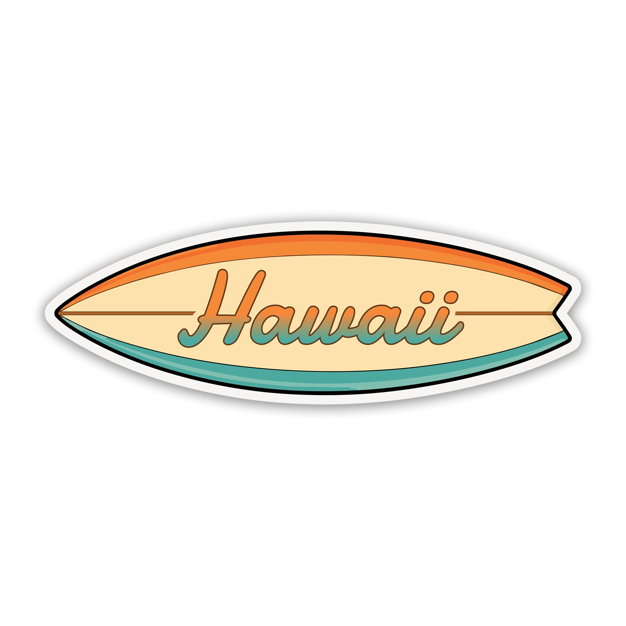 Hawaii sticker of Surfboard