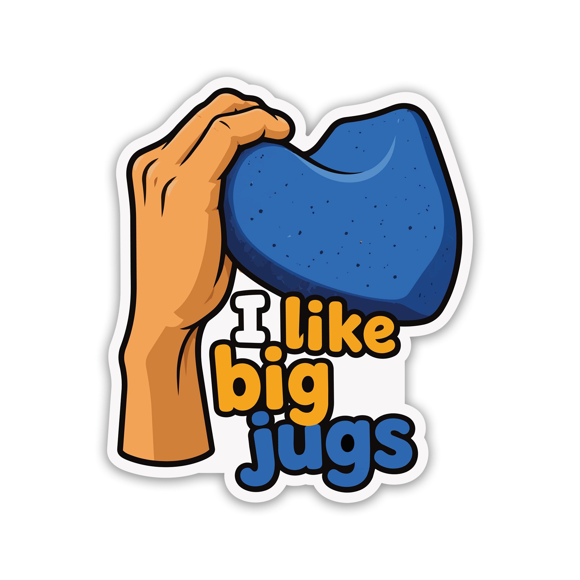 Rock Climbing Sticker I Love Big Jugs
