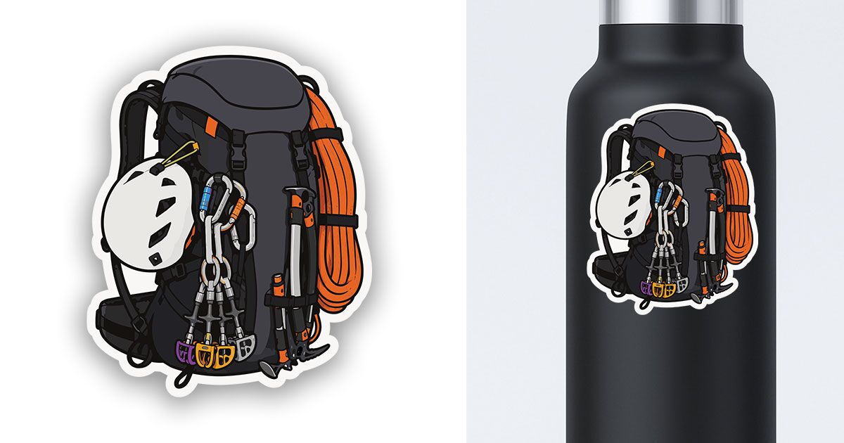 Rock Climbing Sticker Rock Climbing Backpack Preview