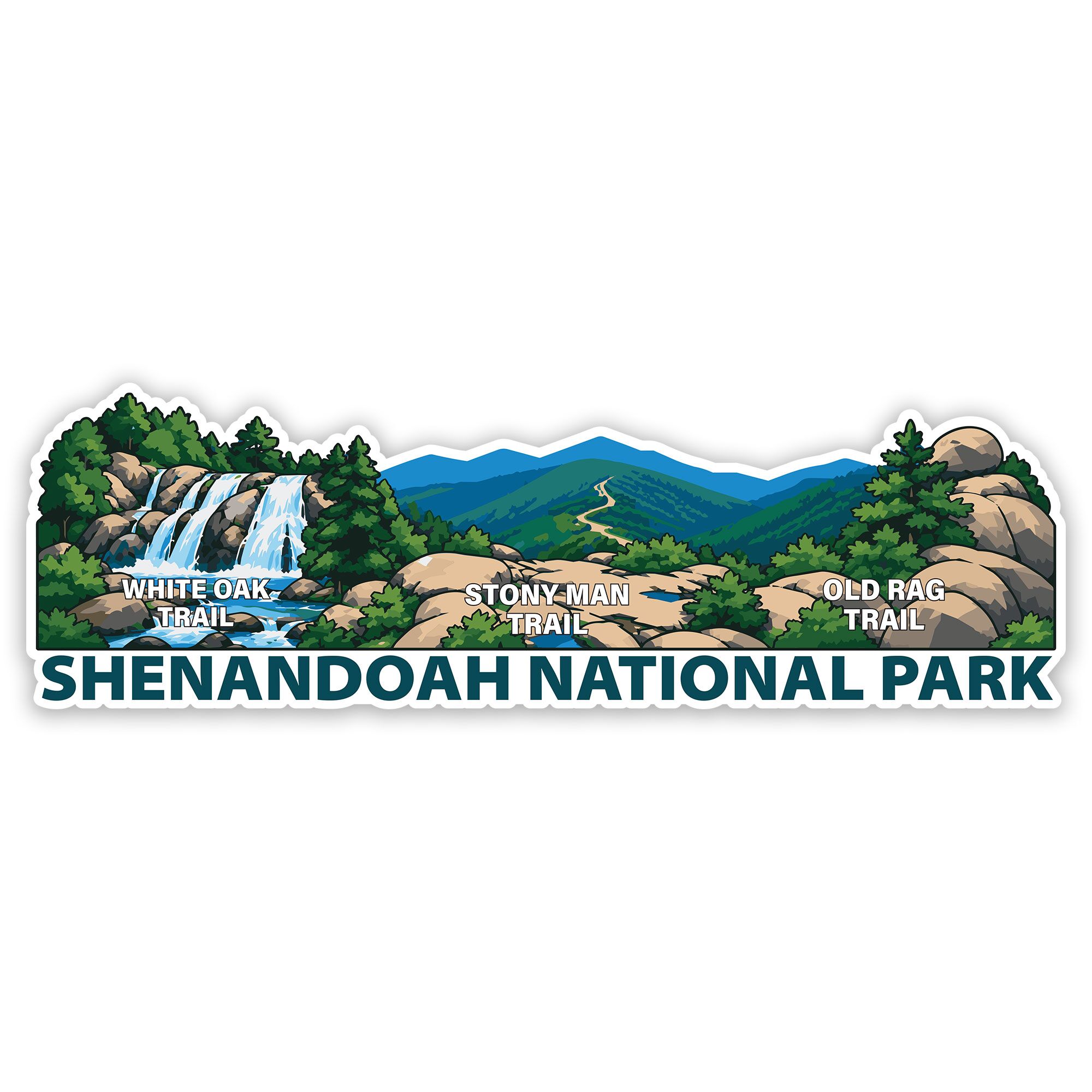 Shenandoah National Park Sticker Water Bottle Wrap