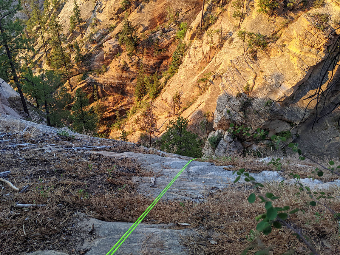 Looking down rap 1 in Imlay Canyon