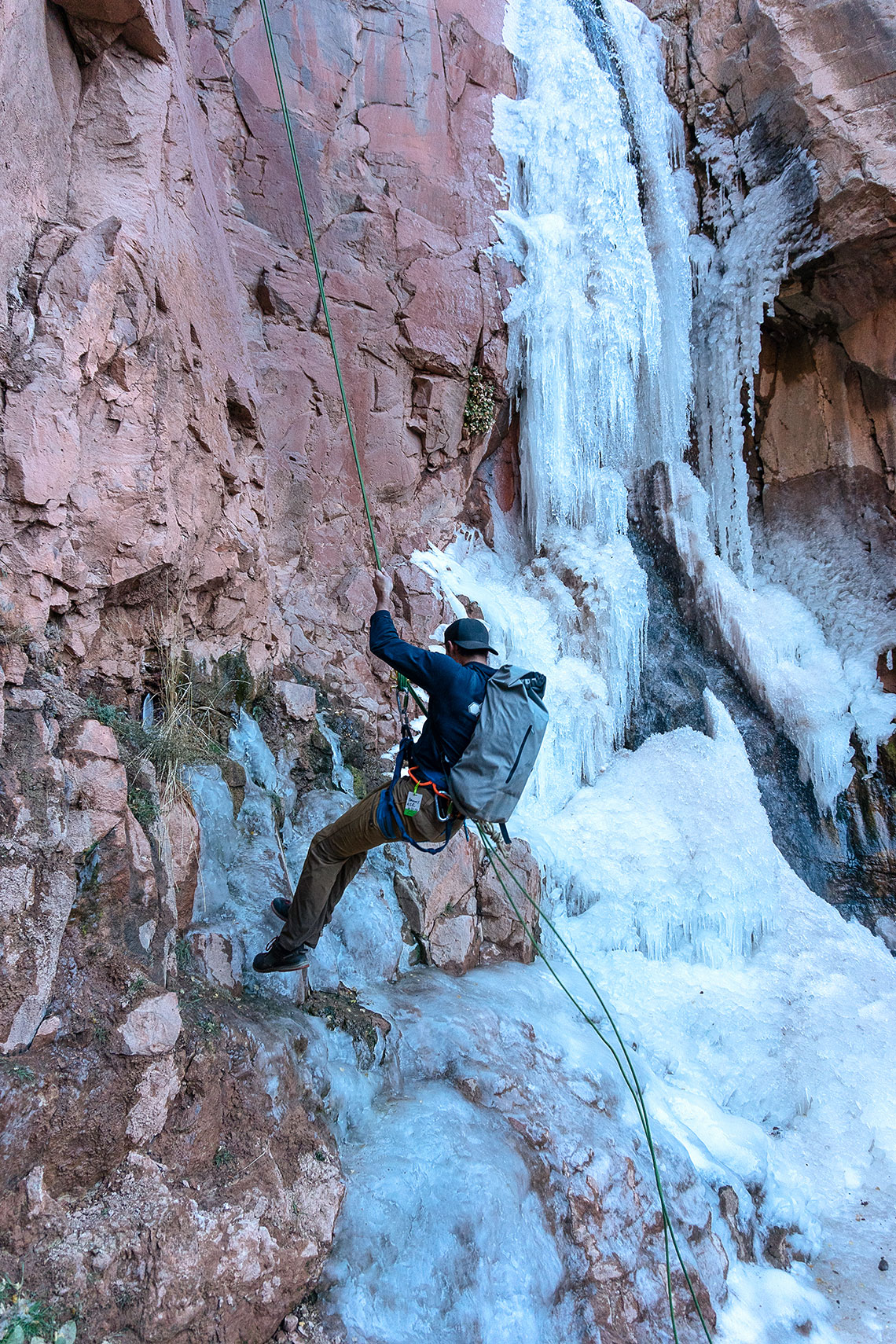 Finishing the last rappel in Benson Creek Canyon