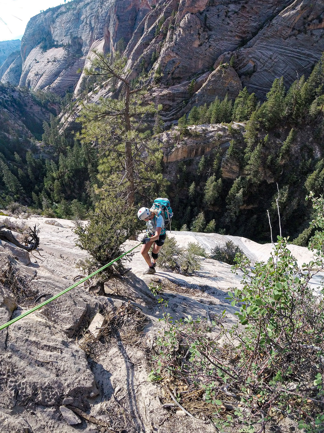 Rappelling the upper section of Imlay Canyon in Zion