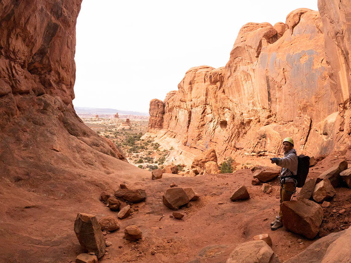 The bottom of Elephant Butte's last (2nd) rappel