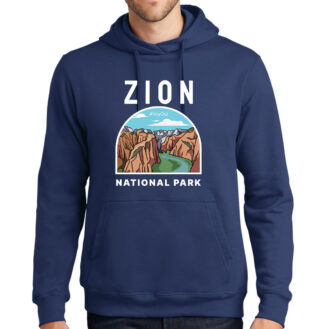 Zion National Park Hoodie Men's Navy