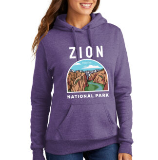 Zion National Park Hoodie Women's Heather Purple