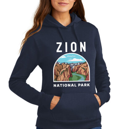 Zion National Park Hoodie Women's Navy