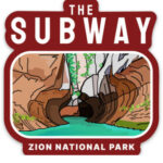 The Subway Zion National Park Sticker maroon