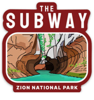 The Subway Zion National Park Sticker maroon