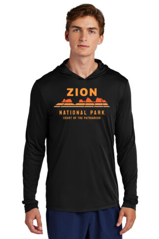 Zion National Park Sun Hoodie Court of the Patriarchs Black