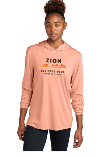 Zion National Park Sun Hoodie Court of the Patriarchs Coral Womens