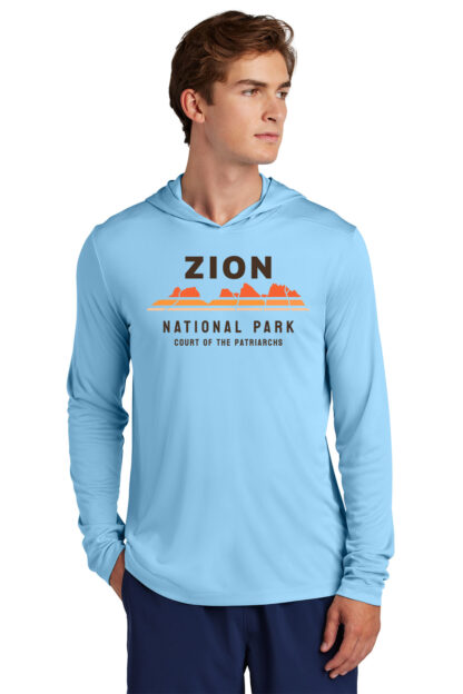 Zion National Park Sun Hoodie Court of the Patriarchs Black Light Blue