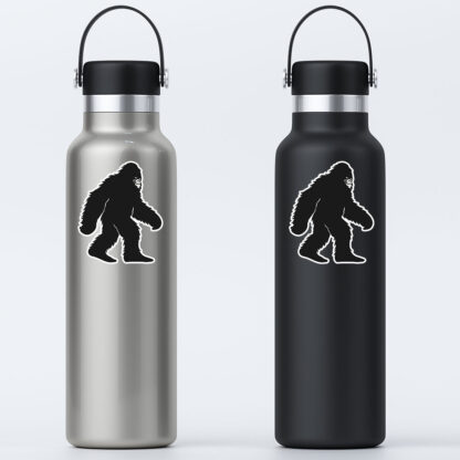 Bigfoot silhouette sticker on water bottle