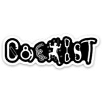 Coexist sticker rock climbing black